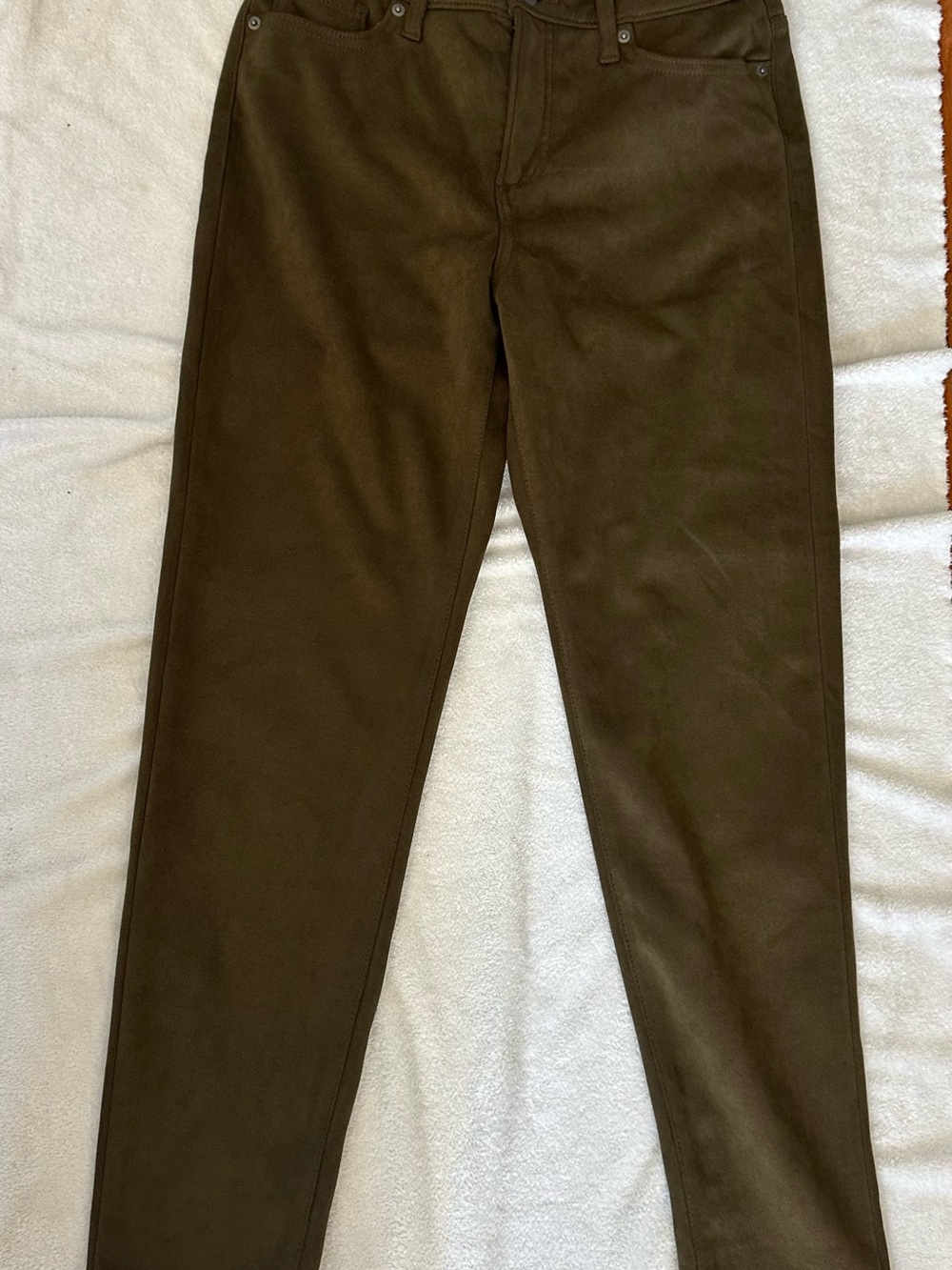 Banana Republic Olive Green Slim Straight Sueded Pants